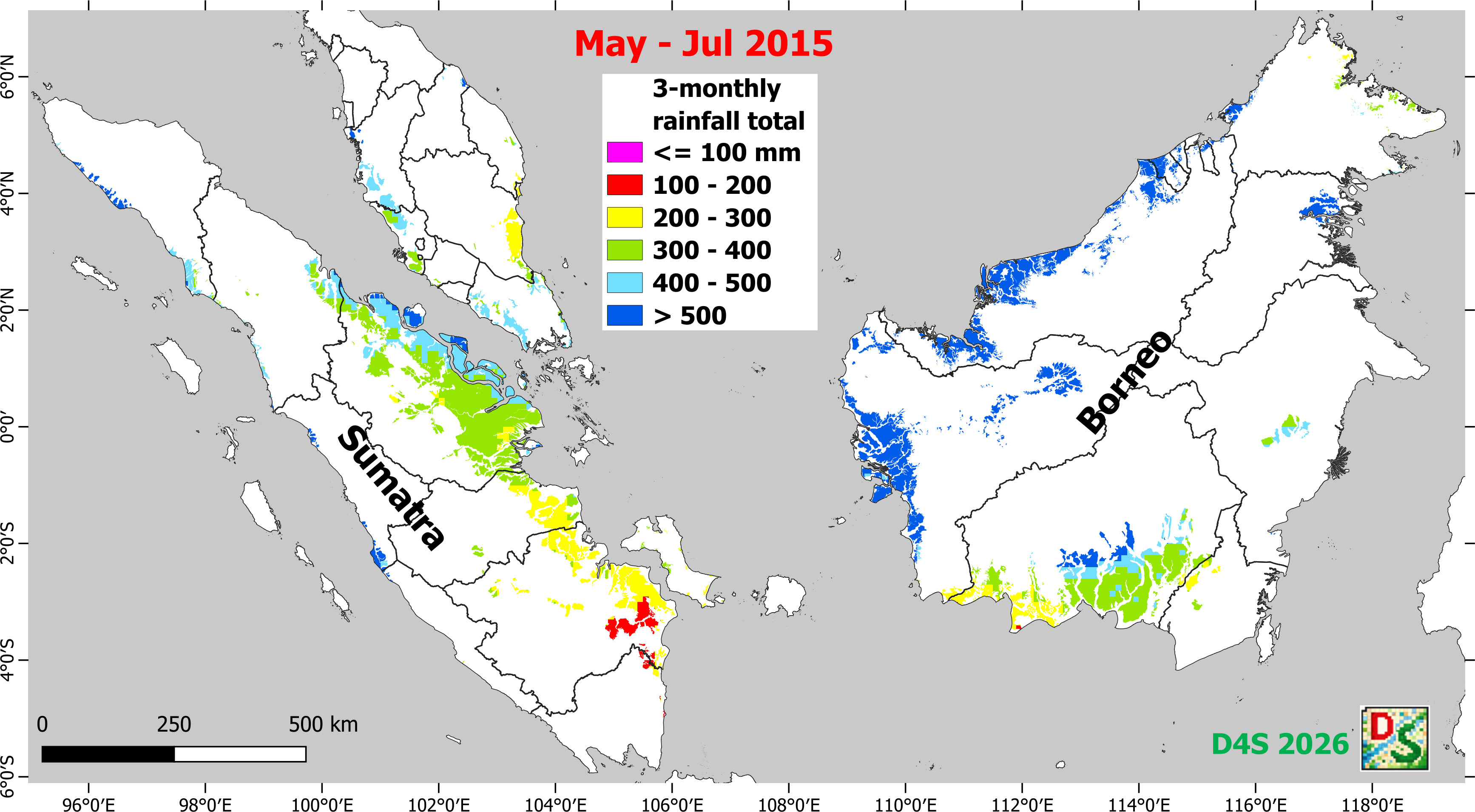 3-month rainfall total map