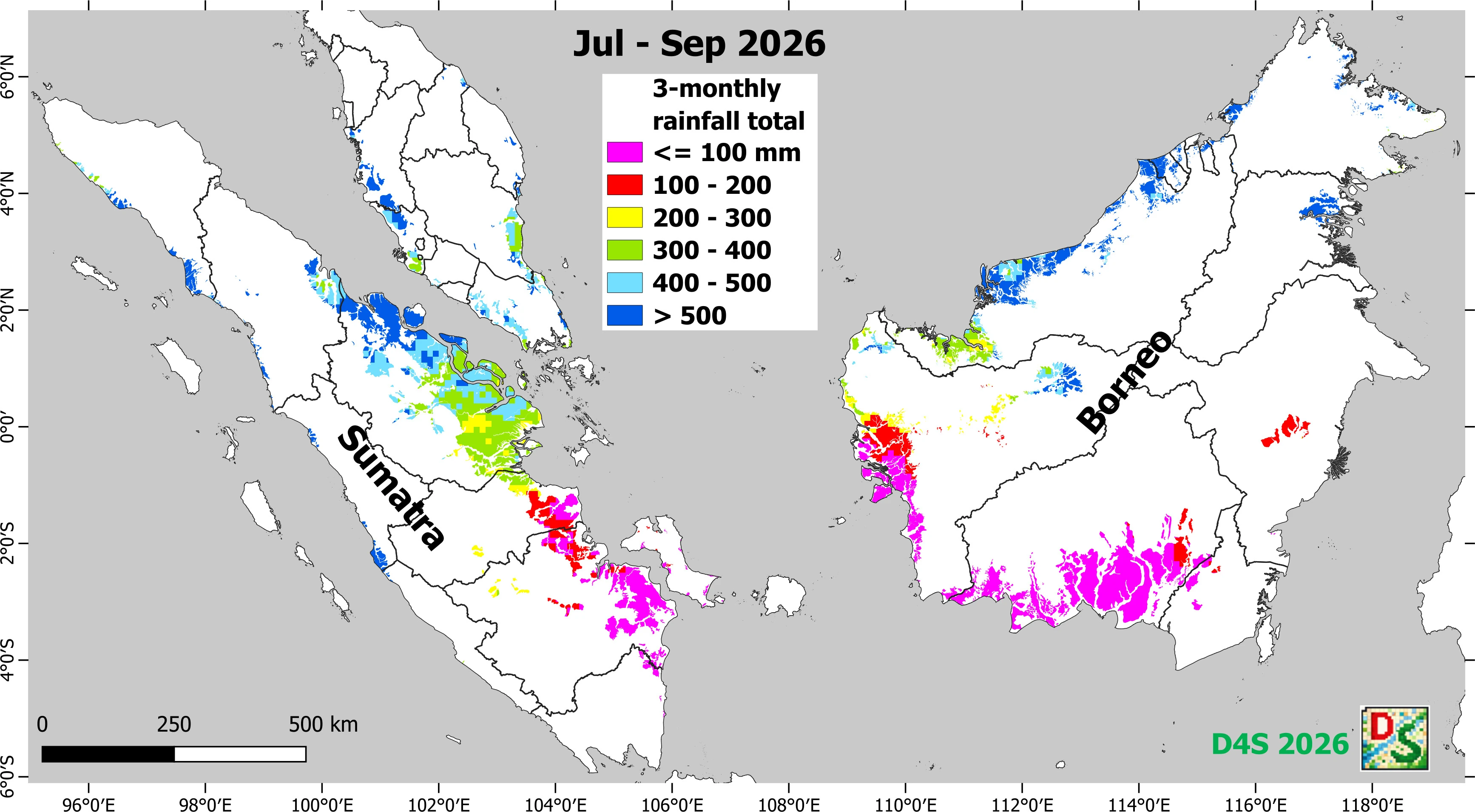 3-month rainfall total map