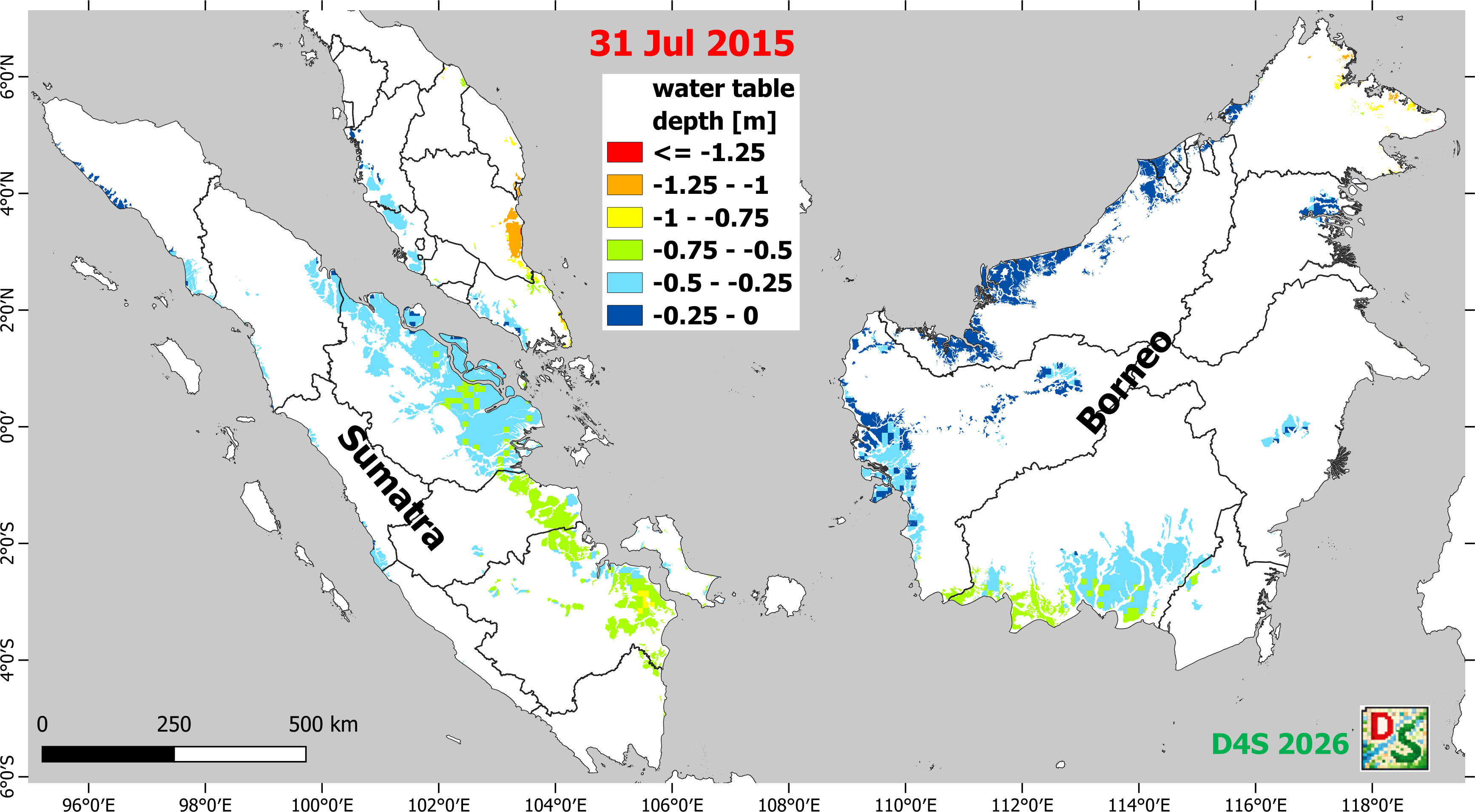 2015 water table depth map