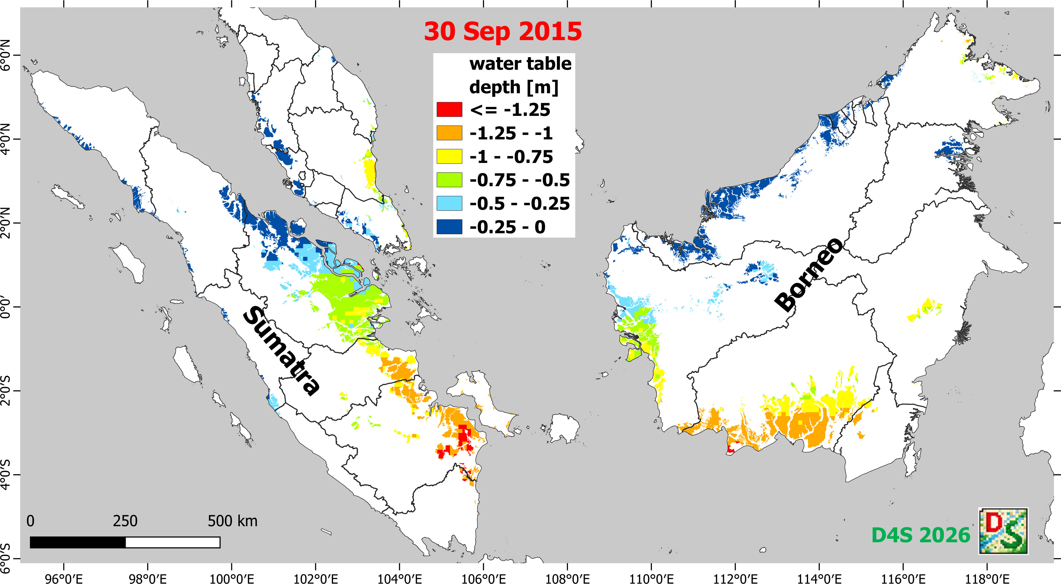 2015 water table depth map