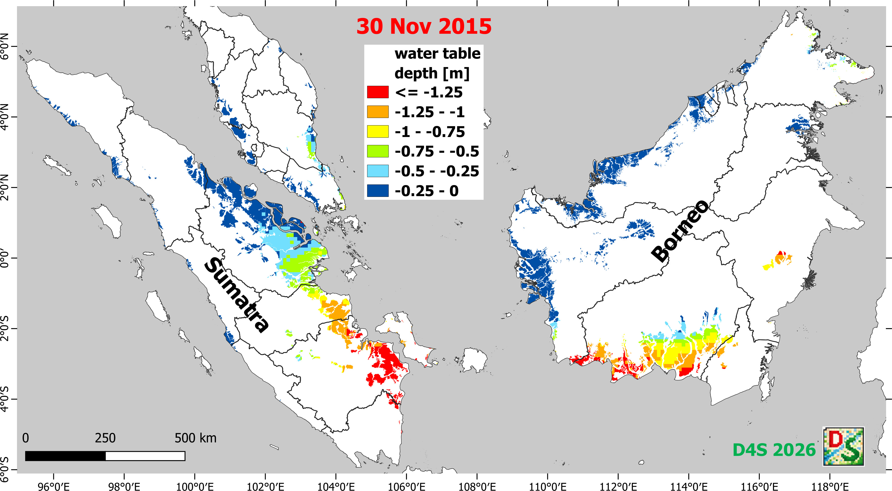 2015 water table depth map