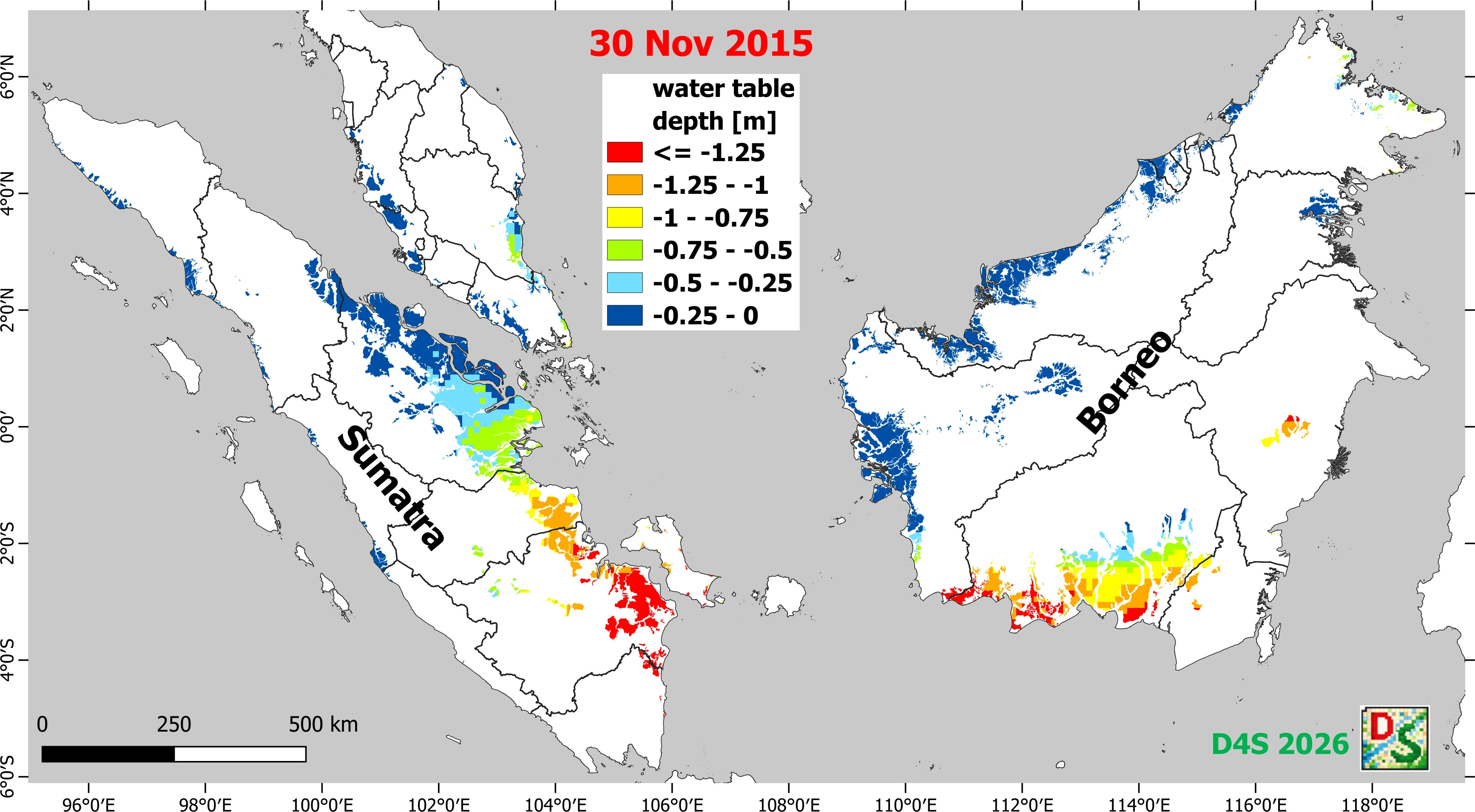 2015 water table depth map